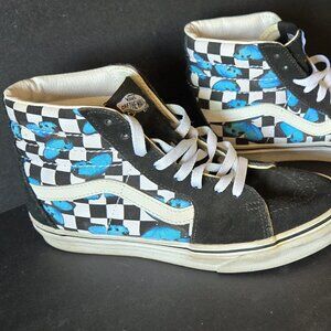 Vans Sk8-Hi Blue White Checkerboard Butterfly Sneakers Shoes  Mens 5.5 Womens 7